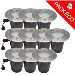 Pack de 10 spots 12v encastrables ext�rieur 60 led 7w 3000k lim�o