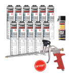 Rubson - pack 11 mousses expansives 750ml whiteteq + nettoyant mousse pu cl12 500ml + pistolet manuel ...