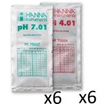 Pack de 12 solutions tampon (6x ph4 et 6x ph7) - hanna instruments - r0824400