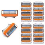 Pack de 16 rasoirs pour hommes avec lames compatibles fusion 5, lames  cinq couches, lames de rechange ...