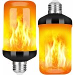Pack de 2 ampoules led flamme e27 avec 4 modes de flamme (avec capteur de gravit�), id�ales pour la d�coration ...