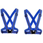 Pack de 2 bleu gilet de s�curit� r�fl�chissant pour adultes / enfants, veste de gilet de travail r�glable ...