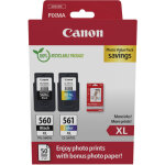 Pack de 2 cartouches d'encre + pack papiers photo - canon - pg - 560xl noir + cl - 561xl couleur