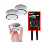 Pack 2 d�tecteurs de fum�e + 2 supports aimant�s + 1 couverture anti - feu - evacuate