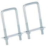 Pack de 2 supports d'arrimage boulons en u m10 en acier galvanis� - 60x150mm - avec contre - plaque et ...