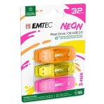 Pack de 3 clés usb a emtec c410 néon 32 go Pack de 3 clés usb a emtec c410 néon 32 go