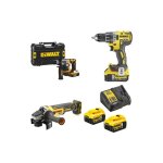 Pack 3 outils 18v xr (dcd791 / dcg405 / dch172) + 2 batteries 5ah + chargeur + coffret t - stak - dewalt ...