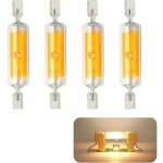 Pack de 4 ampoules led r7s 78mm dimmable 10w 230v, ampoule led blanc chaud 3000k, 800lm cob led, angle ...