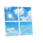 Pack de 4 dalles led imprim�es 60x60 cm - motif ciel lumineux - lumi�re blanc neutre 4000k - panneaux ...