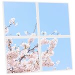 Pack de 4 dalles led imprim�es 60x60 cm - motif fleurs de ciel - lumi�re blanc neutre 4000k - panneaux ...
