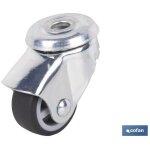 Pack de 4 roues en caoutchouc gris passantes �30x18mm pour mobilier