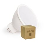 Pack de 5 ampoules led gu5. 3 6w 550 lm mr16 no flicker 6000k blanc froid