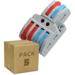 Efectoled - pack 5 connecteurs rapides 2 entr�es et 4 sorties spl - 42 pour c�ble �lectrique de 0. 08 ...