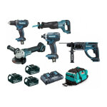Makita - pack premium de 5 machines (perceuse ddf482 - meuleuse dga504 - perforateur dhr202 - visseuse ...