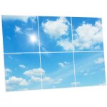 Pack de 6 dalles led imprim�es 60x60 cm - motif ciel lumineux - lumi�re blanc neutre 4000k - panneaux ...