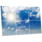 Pack de 6 dalles led imprim�es 60x60 cm - motif ciel tr�s nuageux - lumi�re blanc neutre 4000k - panneaux ...
