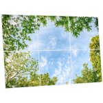 Pack de 6 dalles led imprim�es 60x60 cm - motif horizon arbor� - lumi�re blanc neutre 4000k - panneaux ...