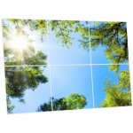 Pack de 6 dalles led imprim�es 60x60 cm - motif myst�re forestier - lumi�re blanc neutre 4000k - panneaux ...