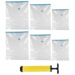 Pack de 6 housses � vide d'air avec pompe 3 tailles diff�rentes