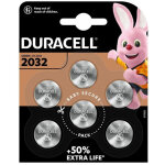Pack de 6 piles lithium duracell cr2032 gris