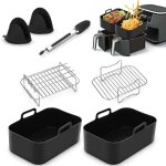 Pack de 7 accessoires pour friteuse � air ninja af400uk et af451uk, doublure de friteuse � air en silicone, ...