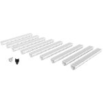 Mea pack de 9 : caniveau extrieur avec grille en plastique recycl gris decoline - caniveaux pour terrasse, ...