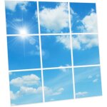 Pack de 9 dalles led imprim�es 60x60 cm - motif ciel lumineux - lumi�re blanc neutre 4000k - panneaux ...