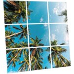 Pack de 9 dalles led imprim�es 60x60 cm - motif �vasion tropicale - lumi�re blanc neutre 4000k - panneaux ...