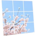 Pack de 9 dalles led imprim�es 60x60 cm - motif fleurs de ciel - lumi�re blanc neutre 4000k - panneaux ...