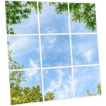 Pack de 9 dalles led imprim�es 60x60 cm - motif horizon arbor� - lumi�re blanc neutre 4000k - panneaux ...