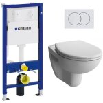 Geberit - pack bati - support duofix 112cm + wc suspendu vitra normus + abattant softclose + plaque blanche ...