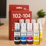 Pack de cartouches compatibles epson 102 - 104 pour imprimantes ecotank et l800 � ecotank et l14000 & ...