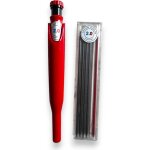 Pack crayon de marquage chantier 2. 0 porte - mine rouge + 6 mines 2b pochette �tanche