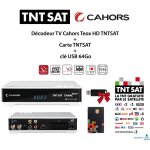 M - e - pack dcodeur tv cahors teox hd tntsat + carte tntsat + cl usb 64go - blanc, noir