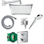 Hansgrohe - crometta e pack encastr avec mitigeur thermostatique ecostat square chrom