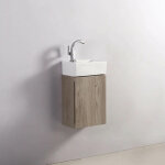 Rue du bain - pack essento blanc gauche + meuble lave main chne gris scandinave