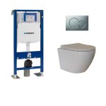Geberit - pack up320 + cuvette sans bride kelos flush blanc + plaque sigma chrom mat