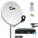 Pack hdsat parabole satellite acier 60cm + lnb single + récepteur fransat + câble hdmi Pack hdsat parabole satellite acier 60cm + lnb single + récepteur fransat + câble hdmi