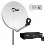 Hdsat - pack parabole satellite acier 60cm + récepteur astra + lnb single Hdsat - pack parabole satellite acier 60cm + récepteur astra + lnb single