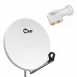 Hdsat - pack parabole satellite acier 80cm + lnb twin hd 4k 0, 1db id�al astra eutelsat