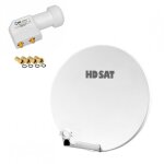 Hdsat - pack parabole satellite fibre composite blanche 60cm brides inox + lnb twin hd 4k Hdsat - pack parabole satellite fibre composite blanche 60cm brides inox + lnb twin hd 4k