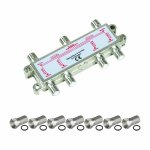 Pack hdsat repartiteur antenne tv ou sat 1 entree 6 sorties 5 - 2300 mhz + 7 fiches f 7mm