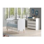 Paris prix - pack - lit bb 60x120cm, commode & plan  langer 'kiddy' blanc
