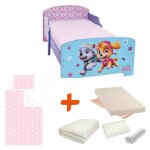Bebegavroche - pack lit complet premium pat'patrouille violet - stella et everest lit + matelas + drap ...