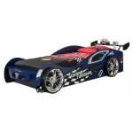 Paris prix - pack - lit enfant & matelas 'gran turismo' 90x200cm bleu