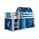 Paris prix - pack - lit enfant surlev, tente, 3 pochettes & tunnel 'pino astronaute ii' blanc