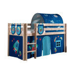 Paris prix - pack - lit enfant surlev, tente, 3 pochettes & tunnel 'pino astronaute ii' naturel