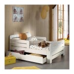 Paris prix - pack - lit volutif enfant, tiroir & matelas 'jumper' 90x140cm blanc