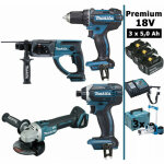 Makita - pack premium 18v 5ah: ddf482 + dga504 + dhr202 + dtd152 + 3 batt + 3 makpac + chariot mak4310pt3jd ... Makita - pack premium 18v 5ah: ddf482 + dga504 + dhr202 + dtd152 + 3 batt + 3 makpac + chariot mak4310pt3jd ...