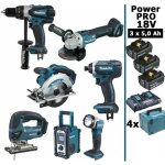 Makita - pack power pro 7 outils 18v: ddf458 + dga504 + dtd152 + djv180 + dss610 + dmr108 + deadml802 ...